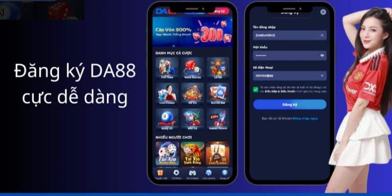 Tạo tài khoản game trên website DA88